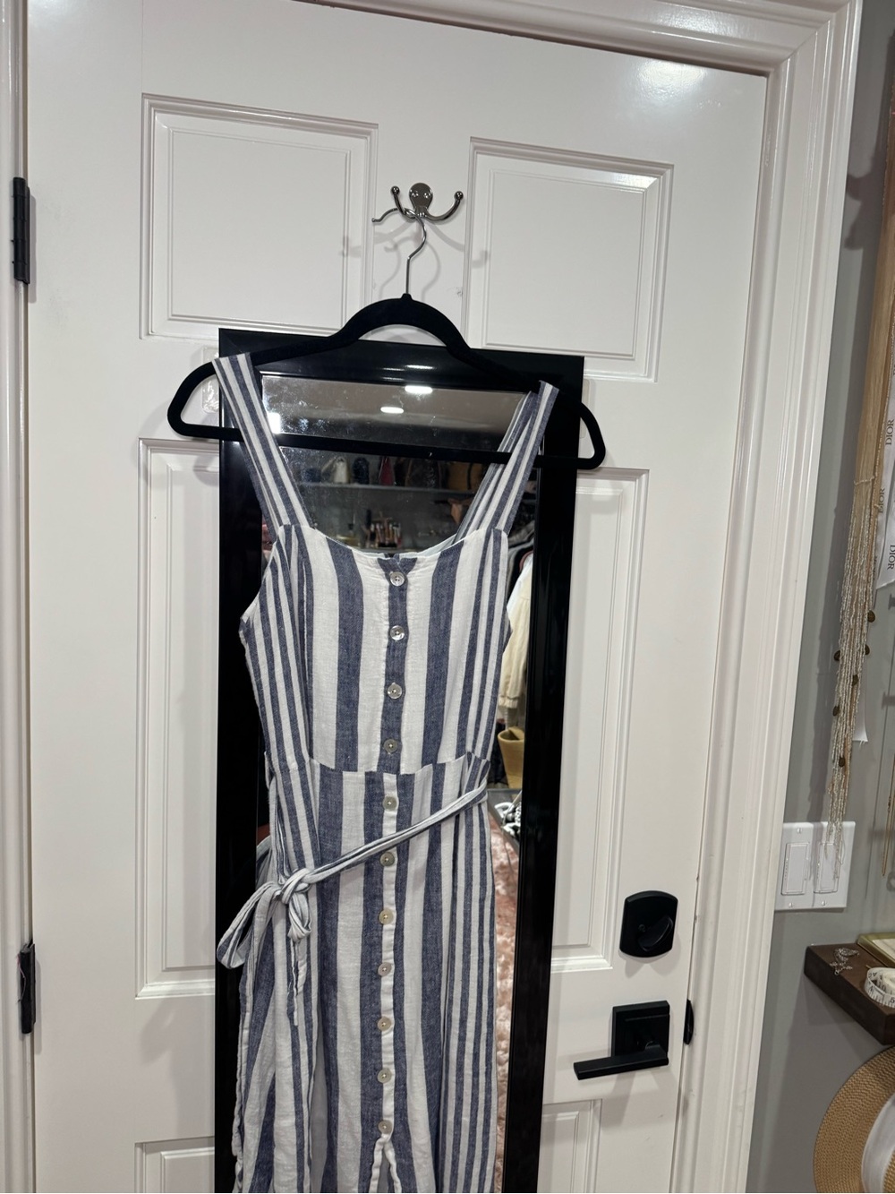 Rails Blue and White Striped Maxi Dress with Tie Waist size small - Picture 3 of 11